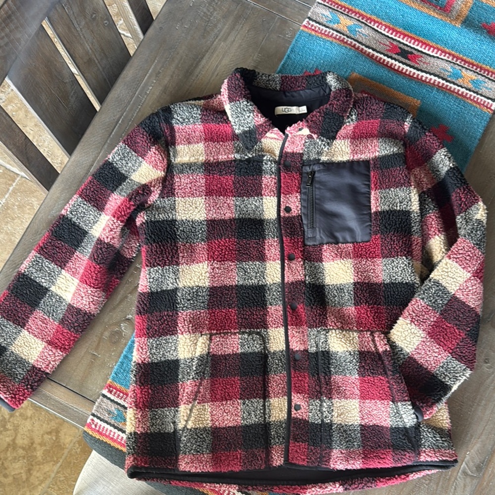 UGG Keefe Sherpa Fleece Buffalo Check Jacket